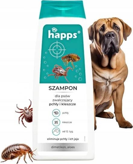 HAPPS OCHRANNÝ ŠAMPON pro psy proti blechám Klíšťata Přípravek proti blechám 250 ml