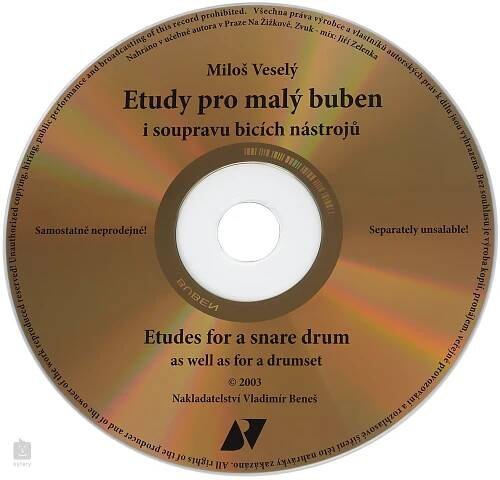 KN Etudy pro malý buben i soupravu bicích nástrojů - kniha s CD - Miloš Veselý