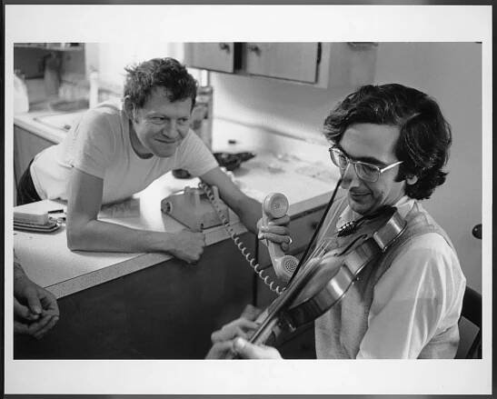 Dean Reed sharing Alan Jabbour's renditions of Henry Reed's fiddle tune repertory via telephone, Rich Creek, Virginia, November 30, 1975.