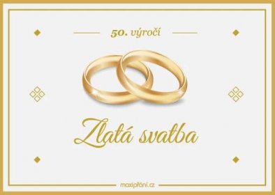 MaxiPřání.cz - Přání k 50. výročí svatby - zlatá svatba