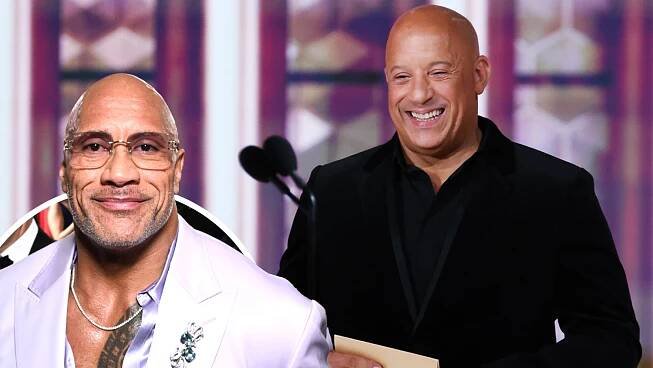 Vin Diesel Greets Dwayne Johnson From Golden Globes Stage As Presenter