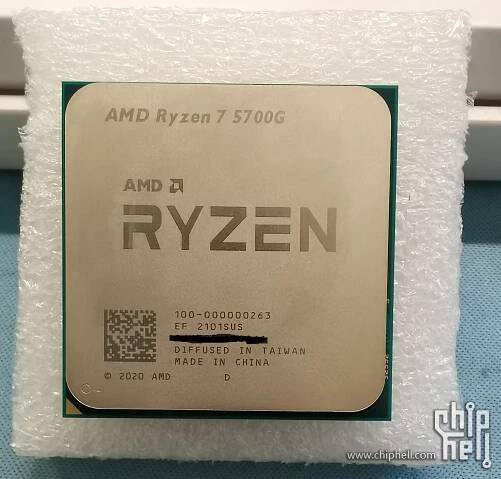 Finální kousek Ryzen 7 5700G (APU Cezanne) otestován v CPU-Z a CineBench
