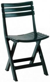 Zahradní skládací židle FOLDI 4 ks — zelená, plast