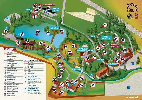 Mapa ZOO - Zoologická záhrada v Spišskej Novej Vsi (ZOO SNV)