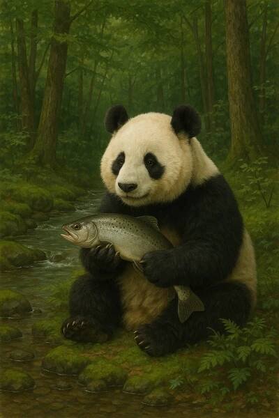 Ryba, panda, les – VytvořSiPotisk.cz