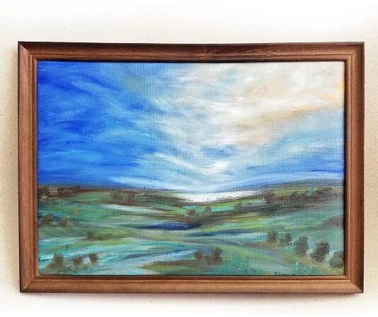 Quiet evening sky – original landscape painting