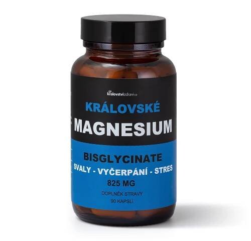 Královské Magnesium Bisglycinate 825 mg + (Vitamín B6), 90 veg. kapslí