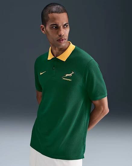 Pánská piké polokošile Nike Rugby Springboks - Gorge Green/University Gold