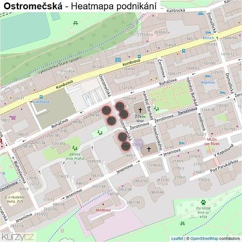 Mapa Ostromečská - Firmy v ulici.
