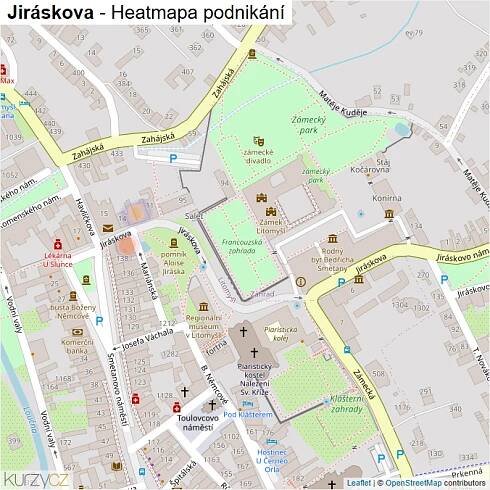 Mapa Jiráskova - Firmy v ulici.