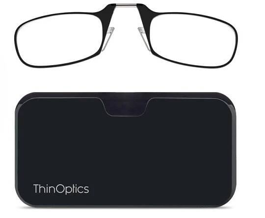 detail ThinOptics Cvikr na čtení + univerzální pouzdro