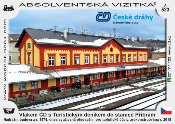 Vlakem ČD s Turistickým deníkem do stanice Příbram