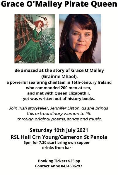Poster promoting the Gráinne show in Penola, regional South Australia