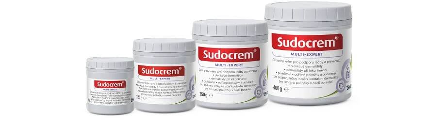 Ochranný krém Sudocrem MULTI-EXPERT je dostupný ve velikostech: 60 g, 125 g, 250 g a 400 g.