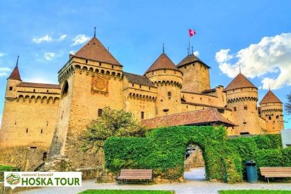 Před hradem Chillon – poznávací zájezdy do Švýcarska | CK HOŠKA TOUR