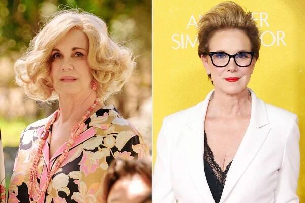 Elizabeth Perkins in ANOTHER SIMPLE FAVOR; Elizabeth Perkins attends the New York screening of "Another Simple Favor" at Jazz at Lincoln Center on April 27, 2025 in New York City