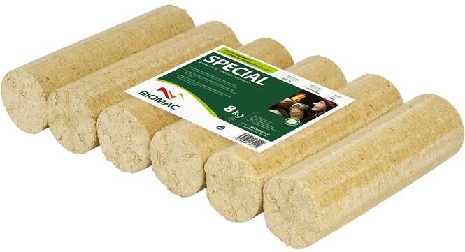DŘEVĚNÉ BRIKETY SPECIAL - balík 8kg