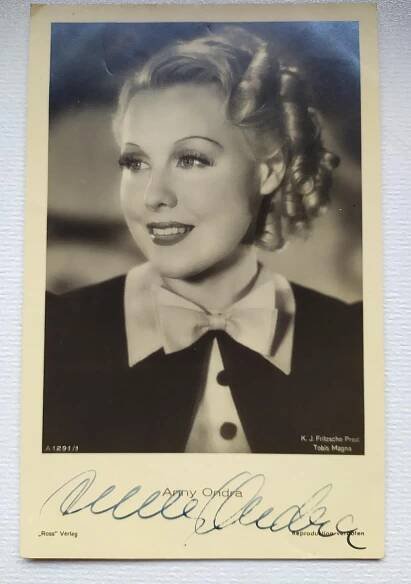 Anny ONDRÁKOVÁ orig. FOTOGRAFIE s AUTOGRAMem 30. léta - Top stav dárek
