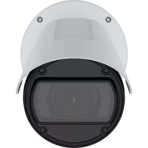 Bullet Camera in white, wall mounted with visible lens and IR illumination