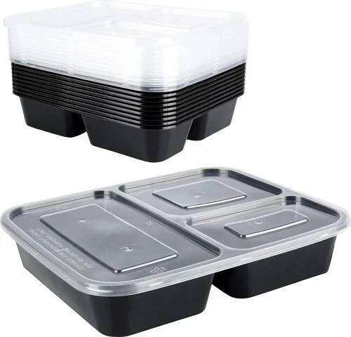 Dělený obědový box se třemi přihrádkami, myčka, mrazák, Obrázek produktu 