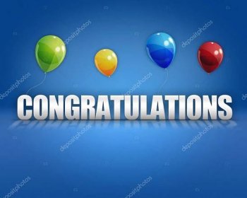 Download - Congratulations balloons on 3D stage background template — Stock Image