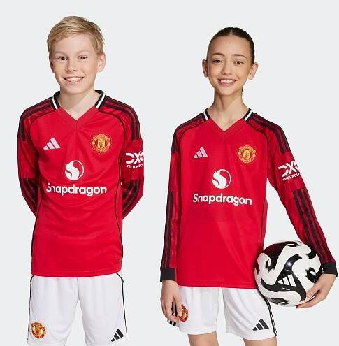 Dětský domácí dres s dlouhým rukávem Manchester United 25/26