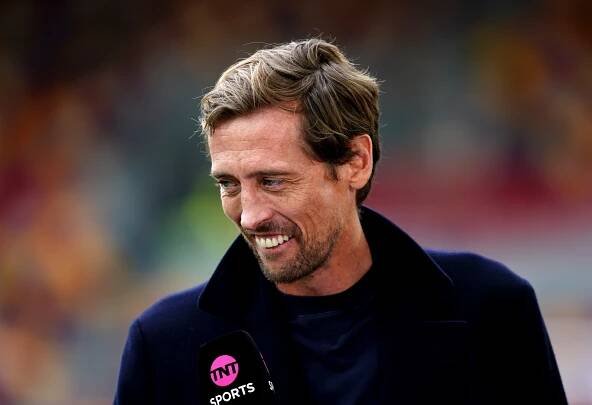 Peter Crouch, TNT Sports presenter, at a Premier League match.