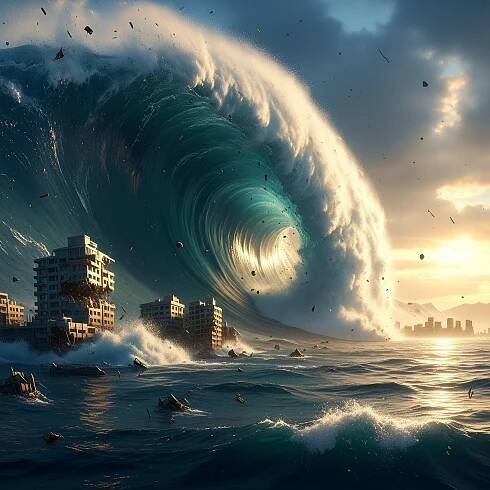 Download free HD stock image of Tsunami Disaster
