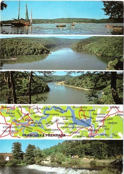 Výběr pohlednic Vranovské přehrady z 2. poloviny 20. století ze soukromé sbírky.