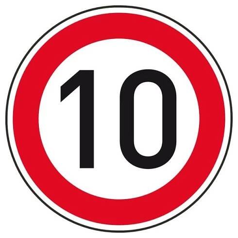 Dopravní značka – Nejvyšší dovolená rychlost 10