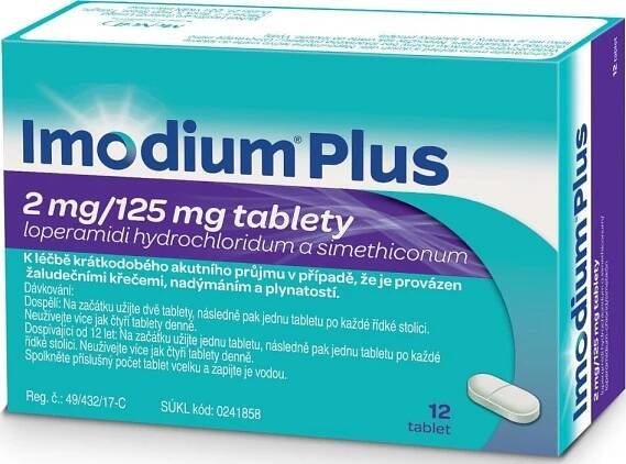 Imodium Plus 2 mg/125 mg 12 tbl. od 164 Kč