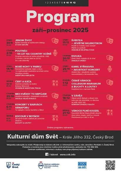 Sezóna září - prosinec 2025 v KD Svět 