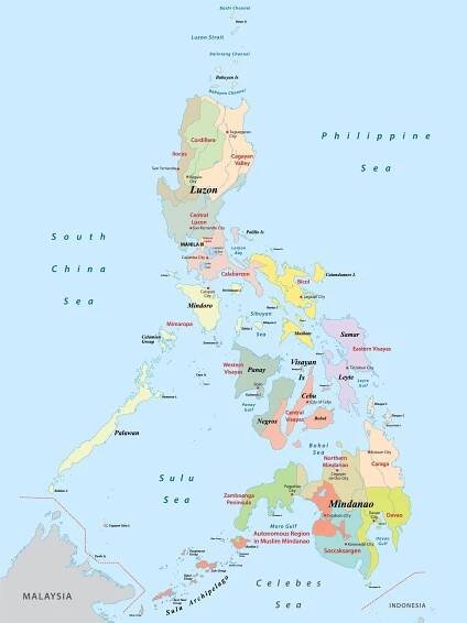 Political Map of the Philippines Showing Regions