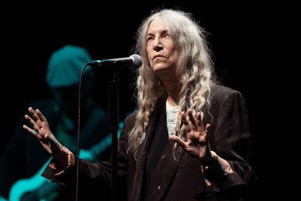 Patti Smith performs at Royal Albert Hall on October 04, 2021 in London, England