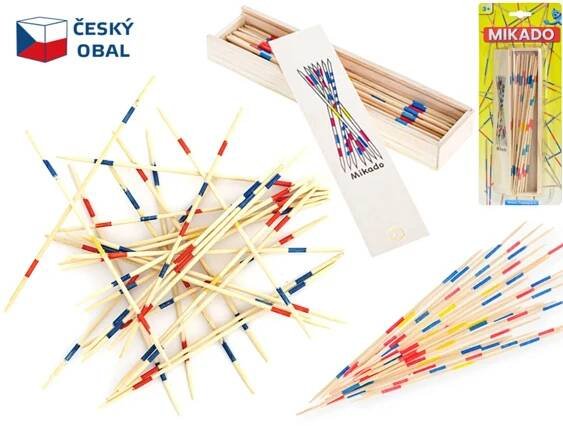 Mikádo 31ks v dřevěné krabičce 19x4,5cm na kartě
