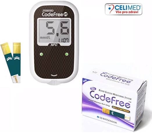 SD Diagnostics Codefree PLUS Glukometr + 50 proužků