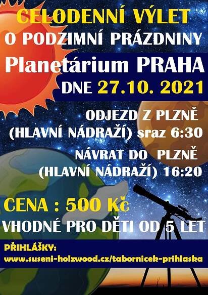 Celodenní výlet PLANETÁRIUM PRAHA - Táborníček