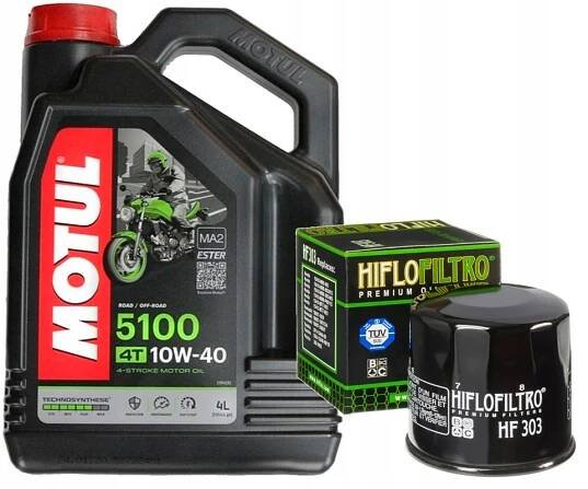 MOTUL MOTOROVÝ OLEJ 5100 4T ESTER 10V40 4L OLEJOVÝ FILTR HF303 HONDA YAMAHA