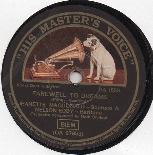 ŠELAK DESKA - FAREWELL TO DREAMS NELSON EDDY J. MACDONALD