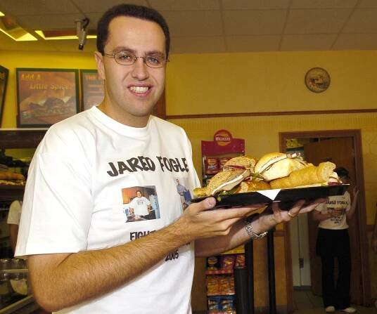 Jared Fogle with sandwiches