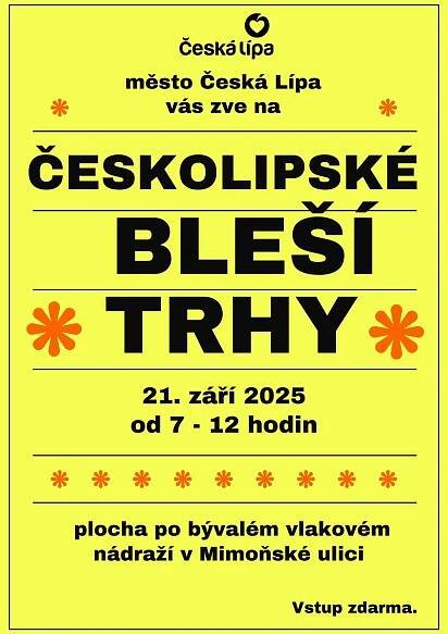 Vážení příznivci kultury, týden se s týdnem sešel, a proto je ten správný čas na tipy na kulturní akce v České Lípě na následující dny.   pátek 19. 9. Prohlídka kostelů pokud jste v létě nestihli prohlídku českolipských kostelů, zveme vás na další mimořádnou prohlídku s Martinem Aschenbrennerem, která začne v 15:30 u kostela sv. Máří Magdaleny Sto zvířat legendární kapela slaví 35 let na scéně, přijďte její narozeniny oslavit na vodní hrad Lipý, začátek koncertu je v 19:00, vstupné je 490 Kč neděle 21. 9. Českolipské bleší trhy po letní přestávce se vracejí Českolipské bleší trhy, konat se budou opět na ploše po bývalém vlakovém nádraží v Mimoňské ulici, začátek je v 7 hodin, vstupné je zdarma   úterý 23.9.  Rozjímání v rámci tradiční přednášky v knihovně na nám. T.G.M. tentokrát v rámci literárně-hudebního večera představí učitel Roman Mazůrek svoji knihu Rozjímání, začíná se tradičně v 17:00 středa 24.9. Přepište dějiny oblíbený podcast poprvé živě v České Lípě, večer plný historie začne v Jiráskově divadle od 19:00, večer je doprovodnou akcí k výstavě Narativ 1945 ve vlastivědném muzeu  KINO CRYSTAL 18.9.Čt – 21.9.Ne – vždy v 15.30 SUPERBRÁŠKA /82 min./od 150,-/česky/příst./ Švédsko, Dánsko. Desetiletý Wily vždy snil o tom, že se stane superhrdinou a po boku svého otce policisty bude bojovat proti zločincům. Tento plán mu však výrazně naruší narození mladšího brášky Charlieho, který se okamžitě stane středem pozornosti celé rodiny. Navíc Wily zjistí, že malý Charlie záhadně získal superschopnosti. Jako správný superhrdinský parťák se rozhodne svého bratříčka vytrénovat v hrdinství... 18.9.Čt – 19.9.Pá – vždy v 17.30 DLOUHÝ POCHOD /108 min./od 150,-/titulky/příst.15+/ USA. Mrazivý thriller Francise Lawrence (čtyři filmy ze série Hunger Games) podle románu Stephena Kinga se odehrává v dystopické budoucnosti USA. Ve vojenské diktatuře rozhoduje nejvýše postavený velitel, jenž každoročně pořádá Dlouhý pochod pro padesát chlapců ze všech států. Pravidla zní: nikdo se nesmí zastavit, nesmí zpomalit a vyhrává jen jeden, ostatní zemřou... 18.9.Čt – pouze ve 20.00 DUCHOŇ /95 min./od 150,-/titulky/příst.12+/ Slovensko. Filmový příběh Karla Duchoně začíná během natáčení silvestrovského pořadu v televizi v roce 1984 a muži, kterému ještě nedávno ležel u nohou svět, proběhne během jedné noci před očima doslova celý život. Vidíme, jak chlapec z venkovské kapely dostal příležitost hrát v klubech na západě a také to, jak se po návratu díky jediné písničce stal ze dne na den skutečnou dobovou pop ikonou... 19.9.Pá – pouze ve 20.00 AFTERBURN /106 min./od 150,-/titulky/příst.12+/ USA. Rok 2035. Kulový záblesk slunce zpustošil technologii na východní polokouli Země. Zanechal mutace, rozbitá města, kruté gangy a piráty nové éry. Na scénu vstupuje Jake (Dave Bautista), bývalý voják přetvořený v hledače pokladů. Jeho klienty jsou ti, co si dokážou dovolit platit – ale on touží po něčem víc... 20.9.So – pouze v 17.30 F 1 /150 min./od 150,-/česky/příst.12+/ USA. Sonny Hayes (Brad Pitt), kterému přezdívají „rádoby mistr světa“ FORMULE 1 devadesátých let, byl slibným závodníkem, jemuž kariéru zničila téměř fatální havárie. O třicet let později, kdy se Sonny živí jako nájemný závodník, jej osloví jeho bývalý týmový partner Ruben Cervantes (Javier Bardem), který je nyní majitelem skomírajícího týmu FORMULE 1. Ruben přesvědčí Sonnyho, aby se vrátil do FORMULE 1, pomohl jeho týmu k vítězství a tím ho zachránil. .. 20.9.So – 21.9.Ne – vždy ve 20.00 SRNKY /97 min./od 160,-/česky/příst.12+/ ČR. Ostravské Divadlo Mír, které má na kontě další celovečerní snímek . Absurdní komedie s prvky magického realismu vychází z divadelní hry režiséra Tomáše Svobody, kt