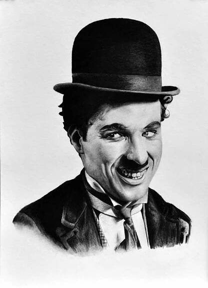 Charlie Chaplin - kresba na objednávku od Radek Zdražil