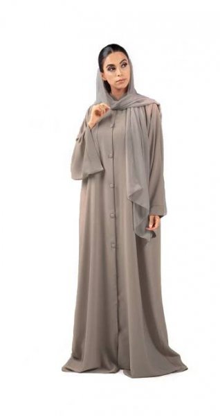 Hanayen Color Plain Abaya With Buttons | Clearance best abaya online in dubai