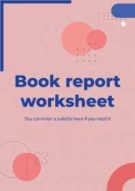 Book Report Worksheets presentation template 