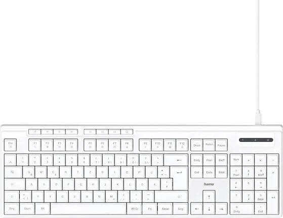 Hama CK-200 USB klávesnice německá, QWERTZ bílá tlačítka multimédií