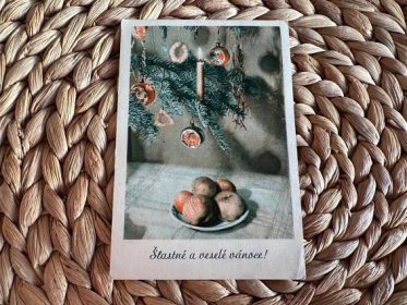 Stará pohlednice - štastné a veselé vánoce - Pohlednice
