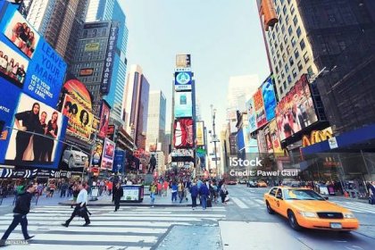 Náměstí Time Square, New York - Bez autorských poplatků Times Square - Manhattan Stock fotka