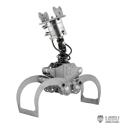 Hydraulická kovová dřevěná svorka LESU pro hydraulické rypadlo 1/14 945 RC SK500 ET26L