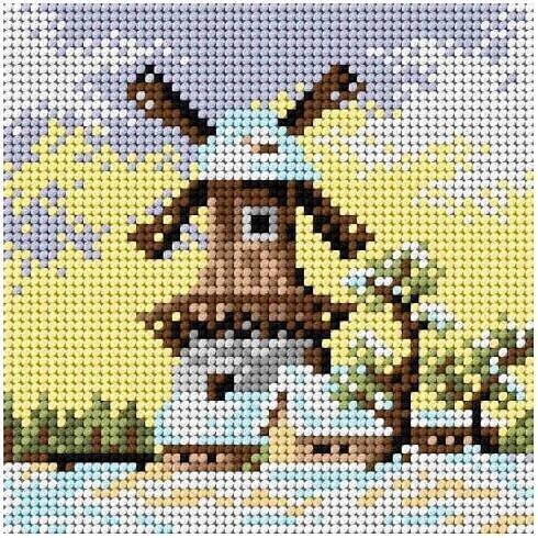 Předloha vyšívací Mlýn v zimě 15x15cm od 61 Kč - Heureka.cz