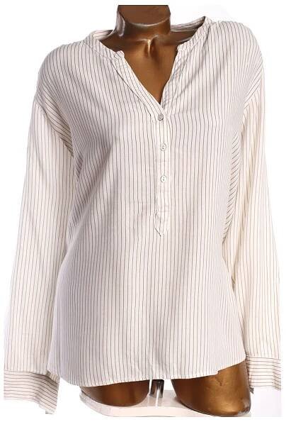 Dámská bílá proužkovaná košile / Marks & Spencer / XXXXL (52) / UK 24 / ANGLIE